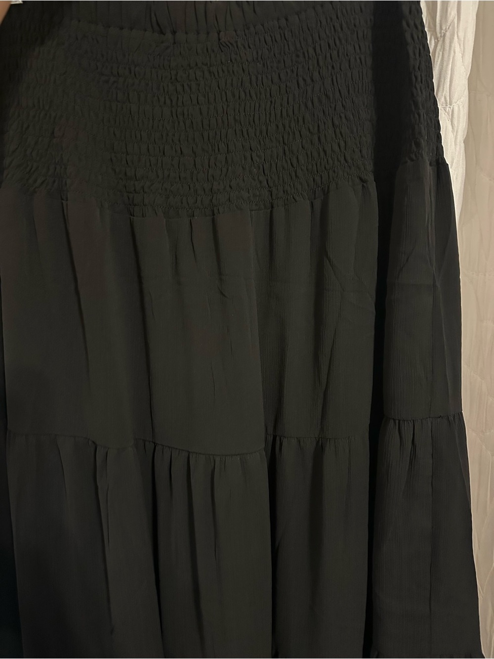 Women’s Black Tiered Maxi Skirt - Picture 4 of 4